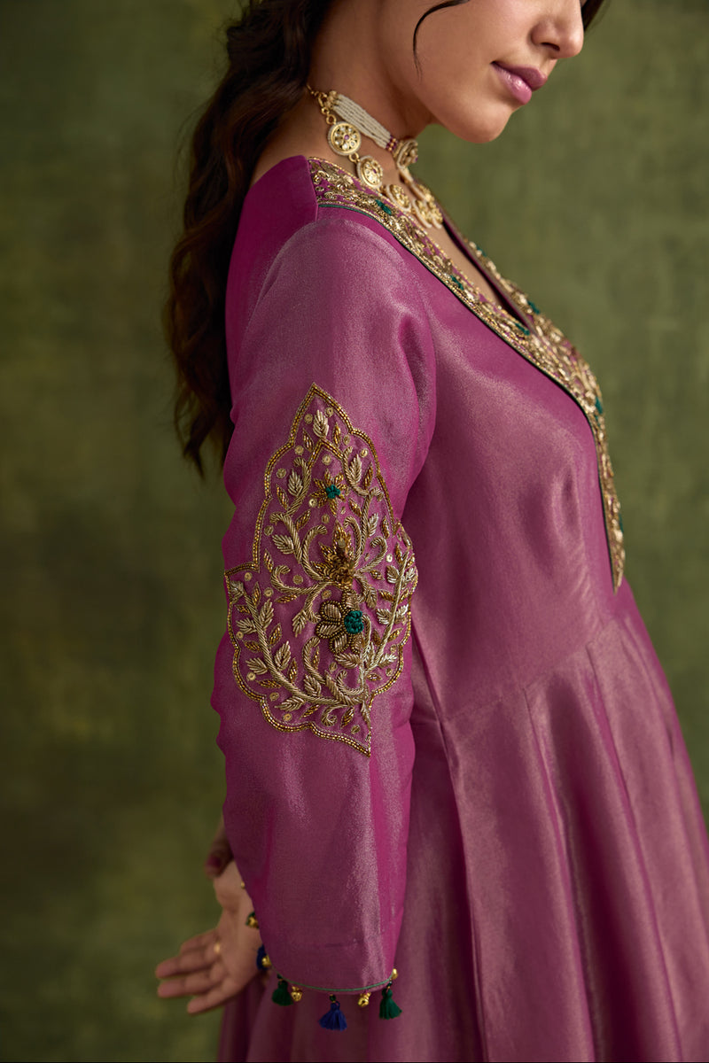 Amreen Pink Anarkali Kurta Set