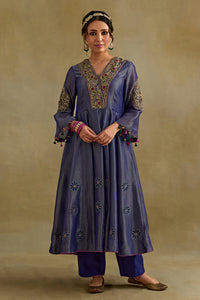 Amreen Blue Anarkali Kurta Set