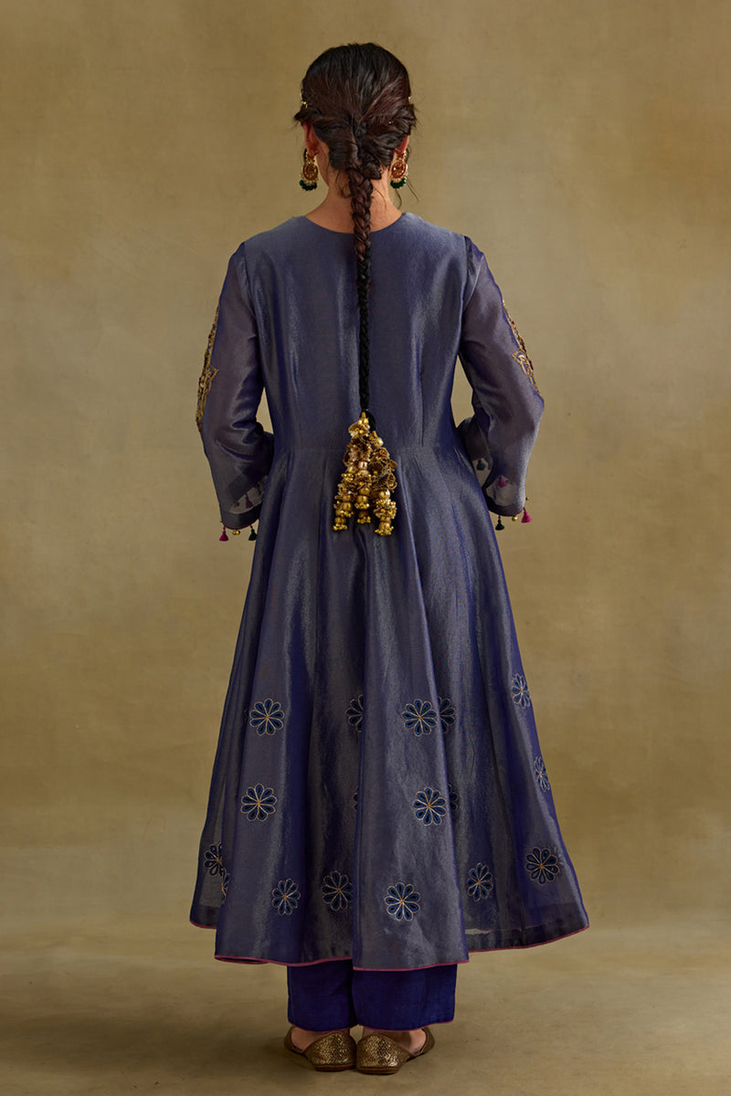 Amreen Blue Anarkali Kurta Set