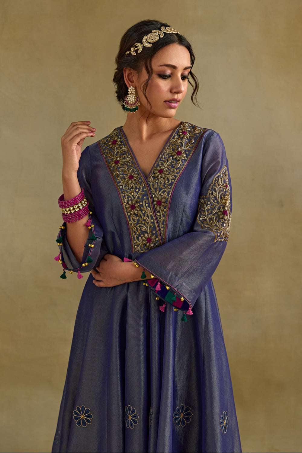 Amreen Blue Anarkali Kurta Set