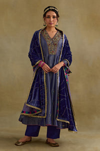 Amreen Blue Anarkali Kurta Set