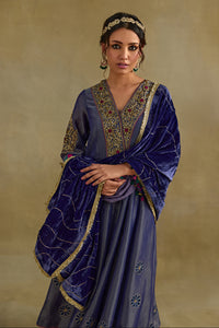 Amreen Blue Anarkali Kurta Set