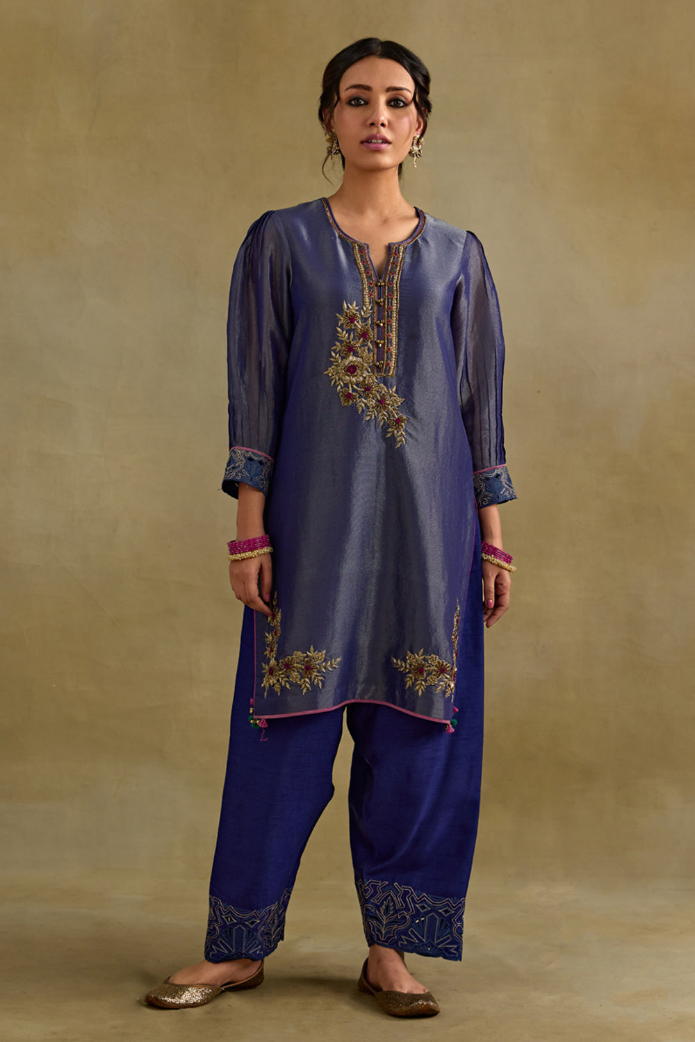 Heer Blue Short Kurta Salwar Set