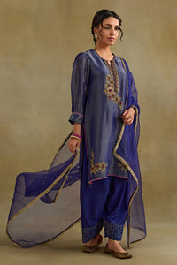 Heer Blue Short Kurta Salwar Set
