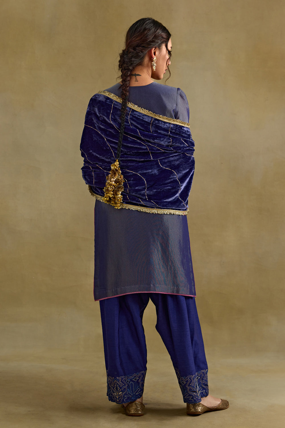Heer Blue Short Kurta Salwar Set