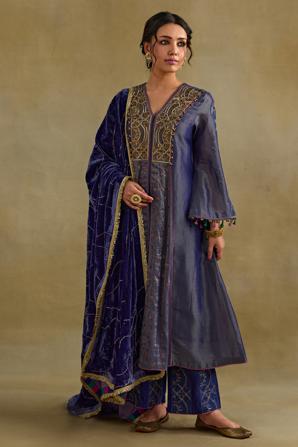 Hasrat Blue Kalidar Suit Set