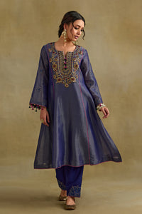 Eknoor Blue A Line Kurta Set