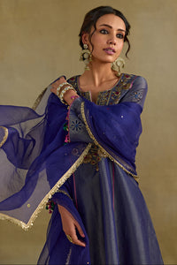 Eknoor Blue A Line Kurta Set