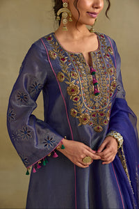 Eknoor Blue A Line Kurta Set