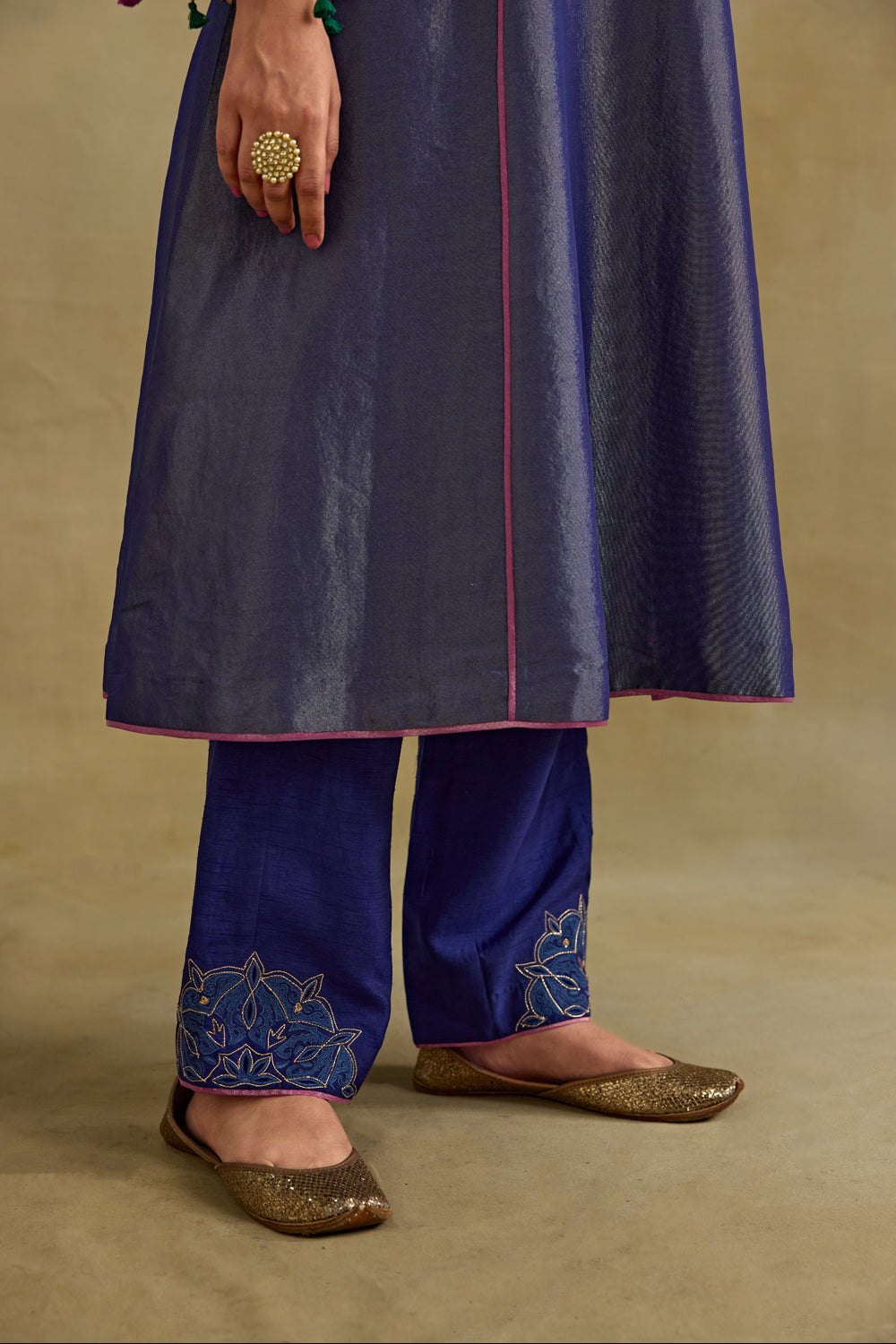 Eknoor Blue A Line Kurta Set