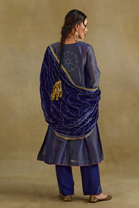 Eknoor Blue A Line Kurta Set