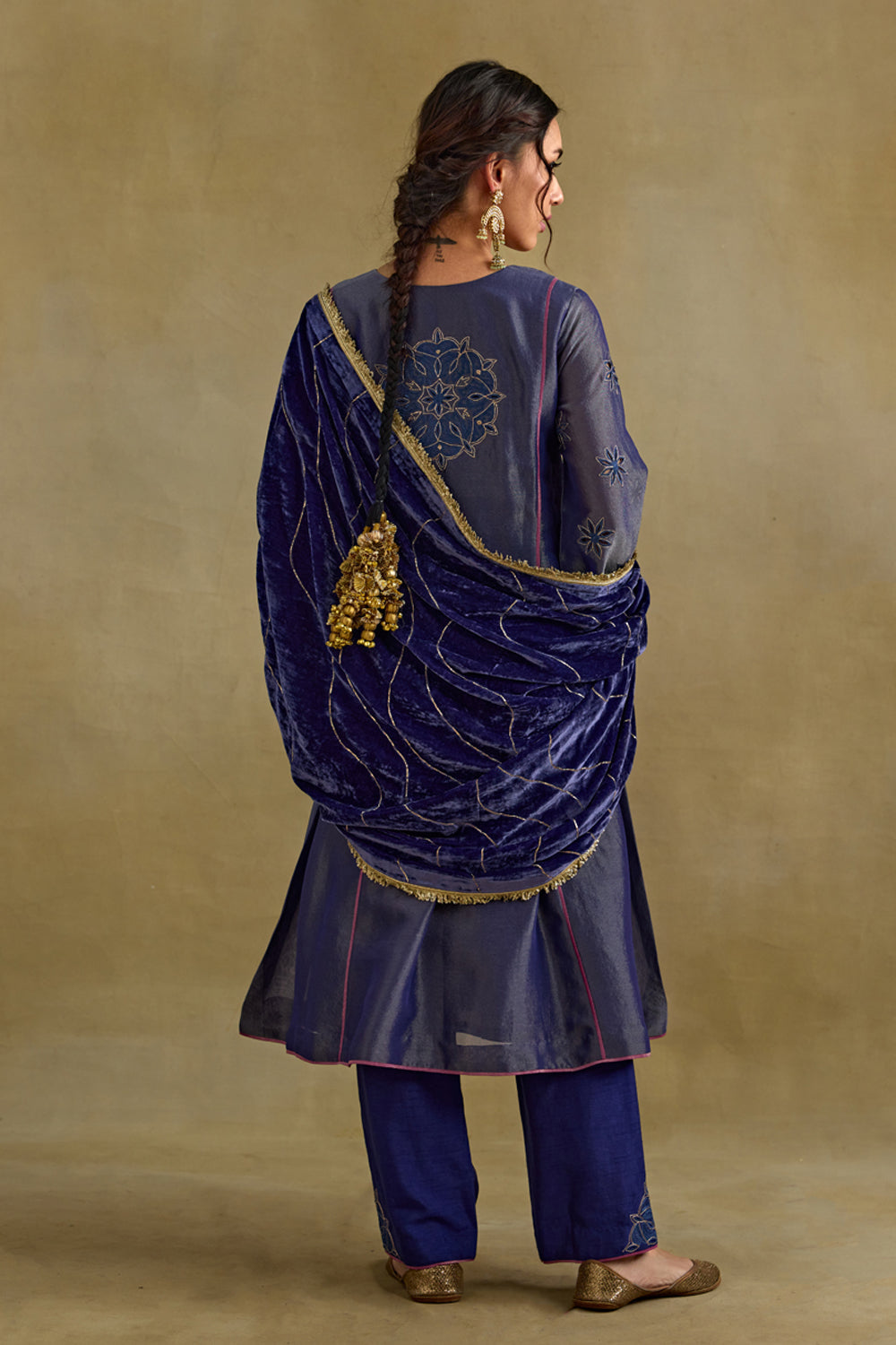 Eknoor Blue A Line Kurta Set