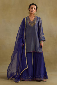 Prisha Blue Short Kurta Garara Set