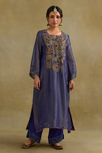 Amber Blue Phiran Style Kurta Set