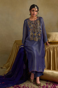 Amber Blue Phiran Style Kurta Set