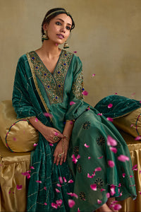 Amreen Green Anarkali Kurta Set