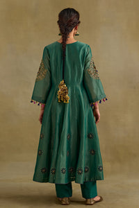 Amreen Green Anarkali Kurta Set