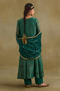 Amreen Green Anarkali Kurta Set