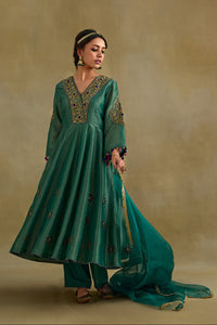 Amreen Green Anarkali Kurta Set