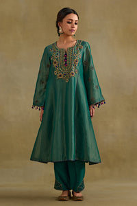 Eknoor Green A Line Kurta Set