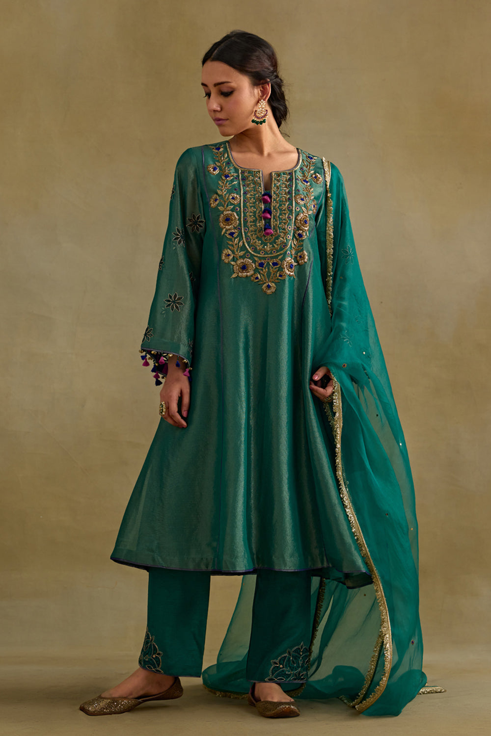 Eknoor Green A Line Kurta Set