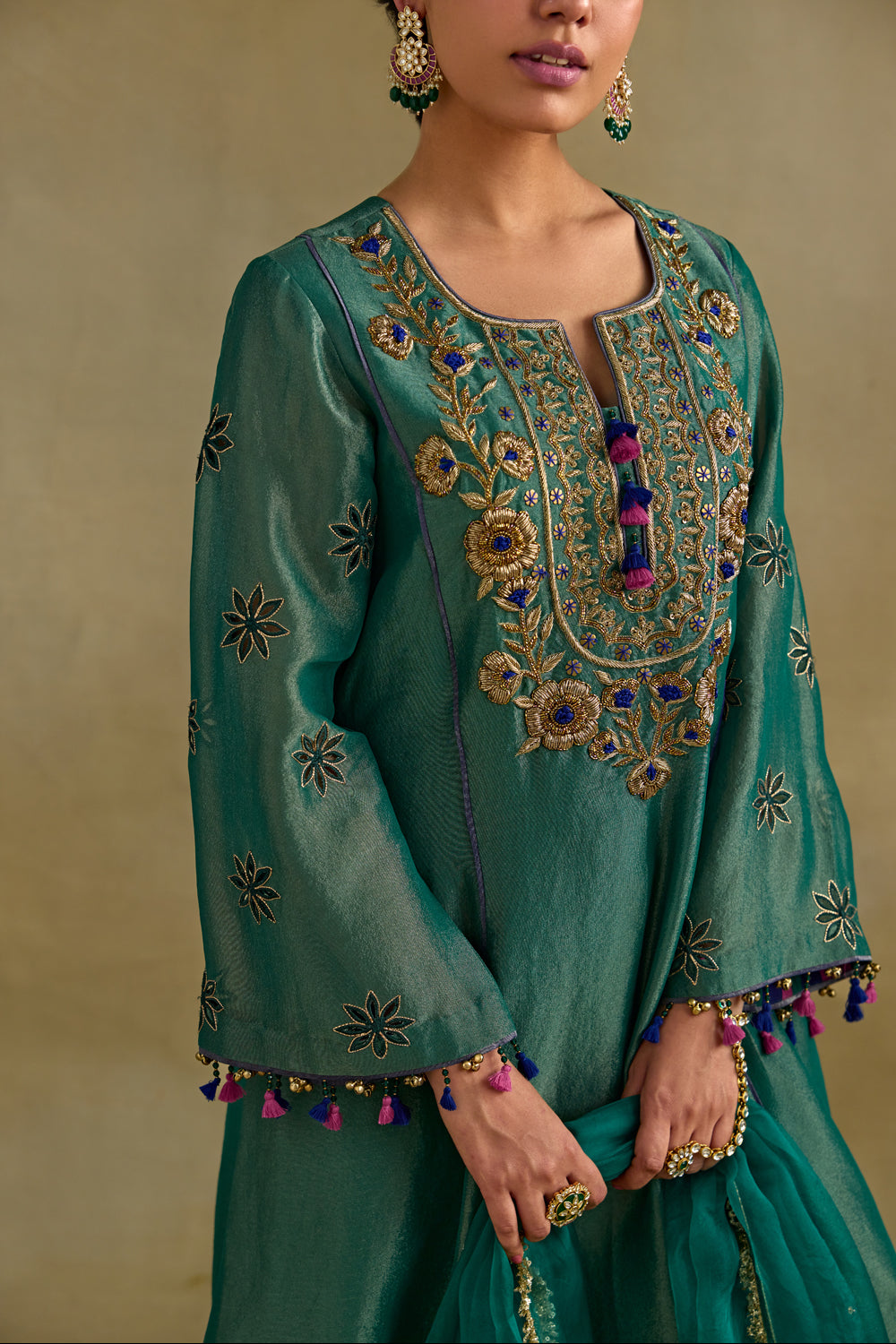 Eknoor Green A Line Kurta Set