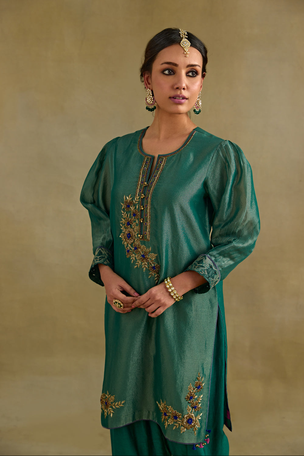 Heer Green Short Kurta Salwar Set