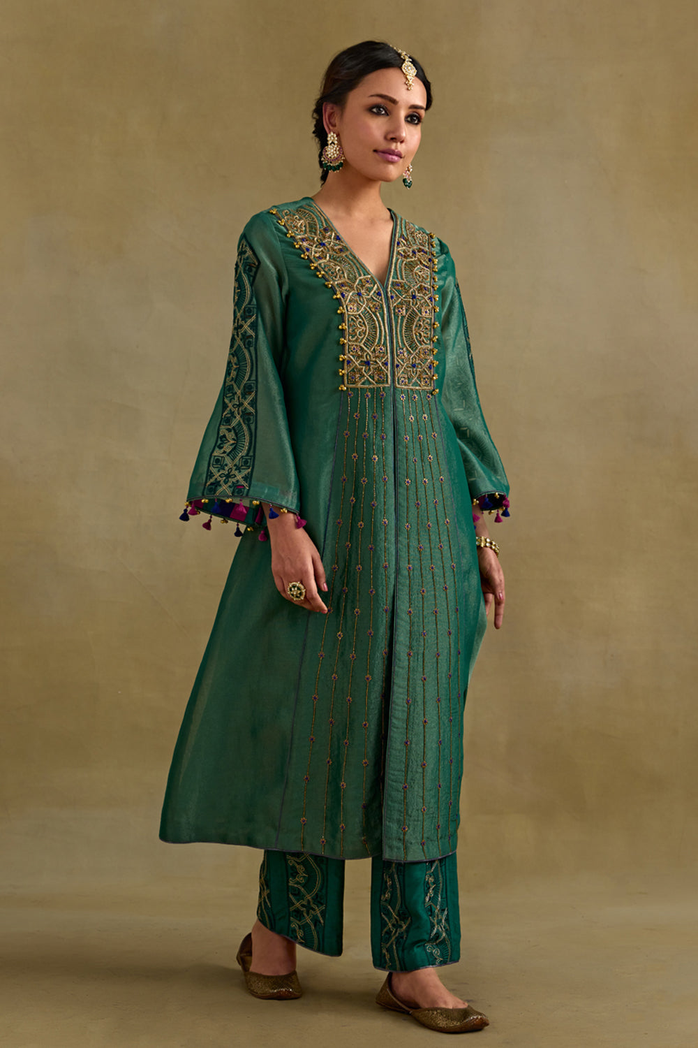 Hasrat Green Kalidar Suit Set