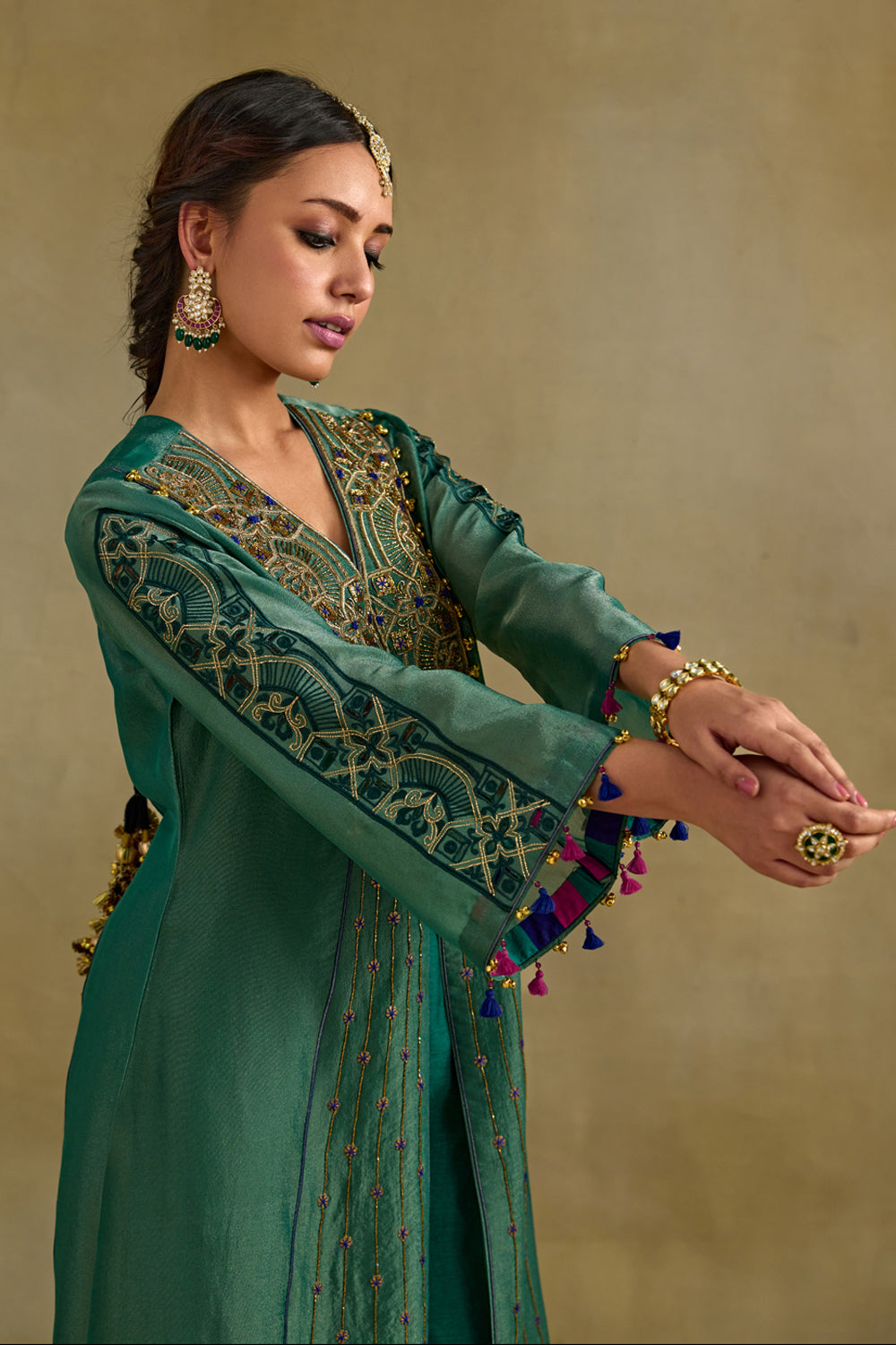 Hasrat Green Kalidar Suit Set