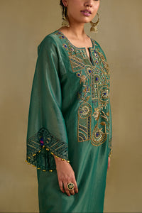 Amber Green Phiran Style Kurta Set