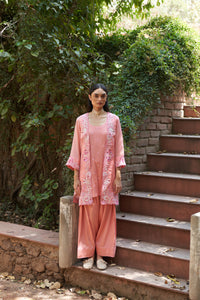 Carnation kurta set with farshi salwar