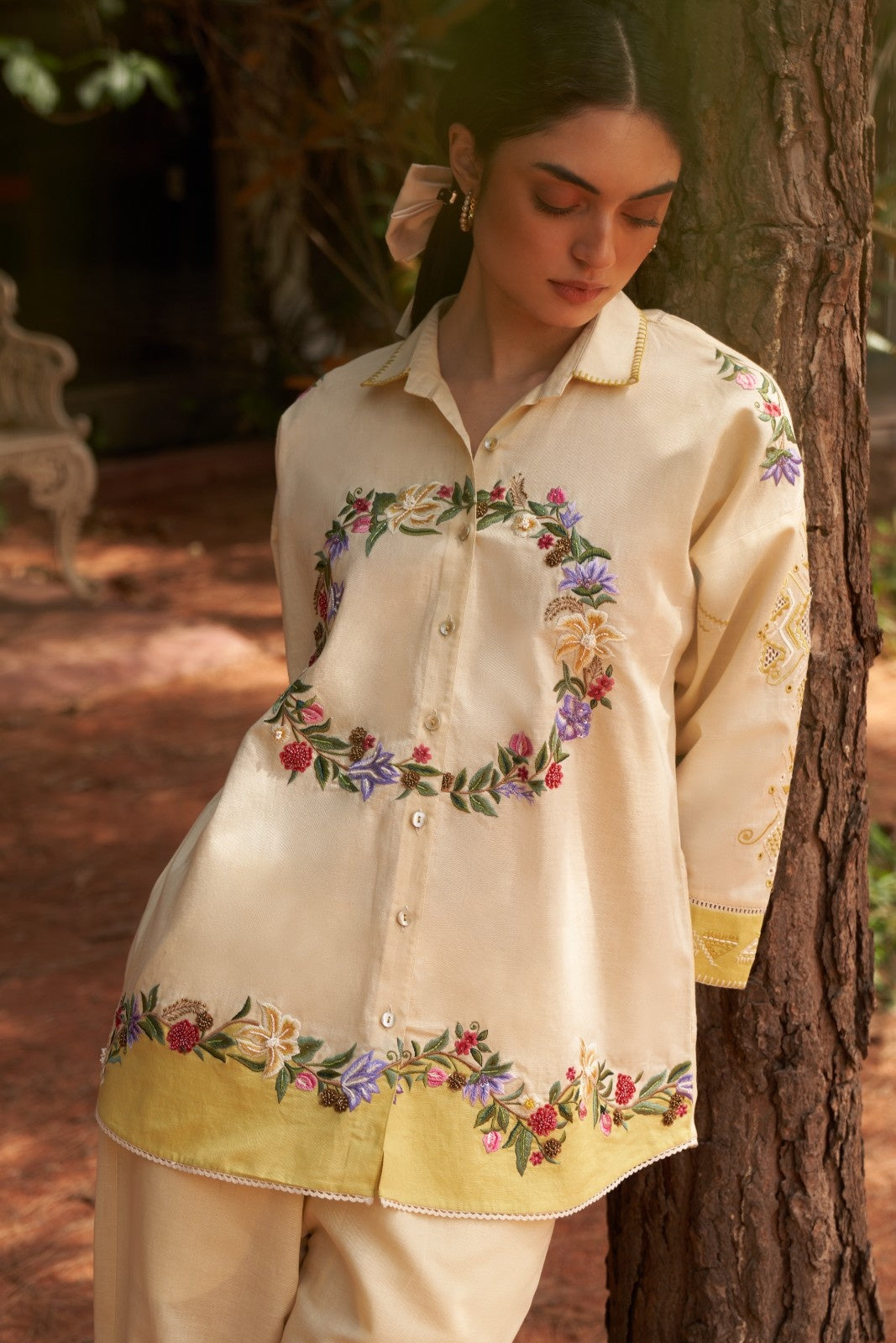 Lily Cream Lime Co-ord Set