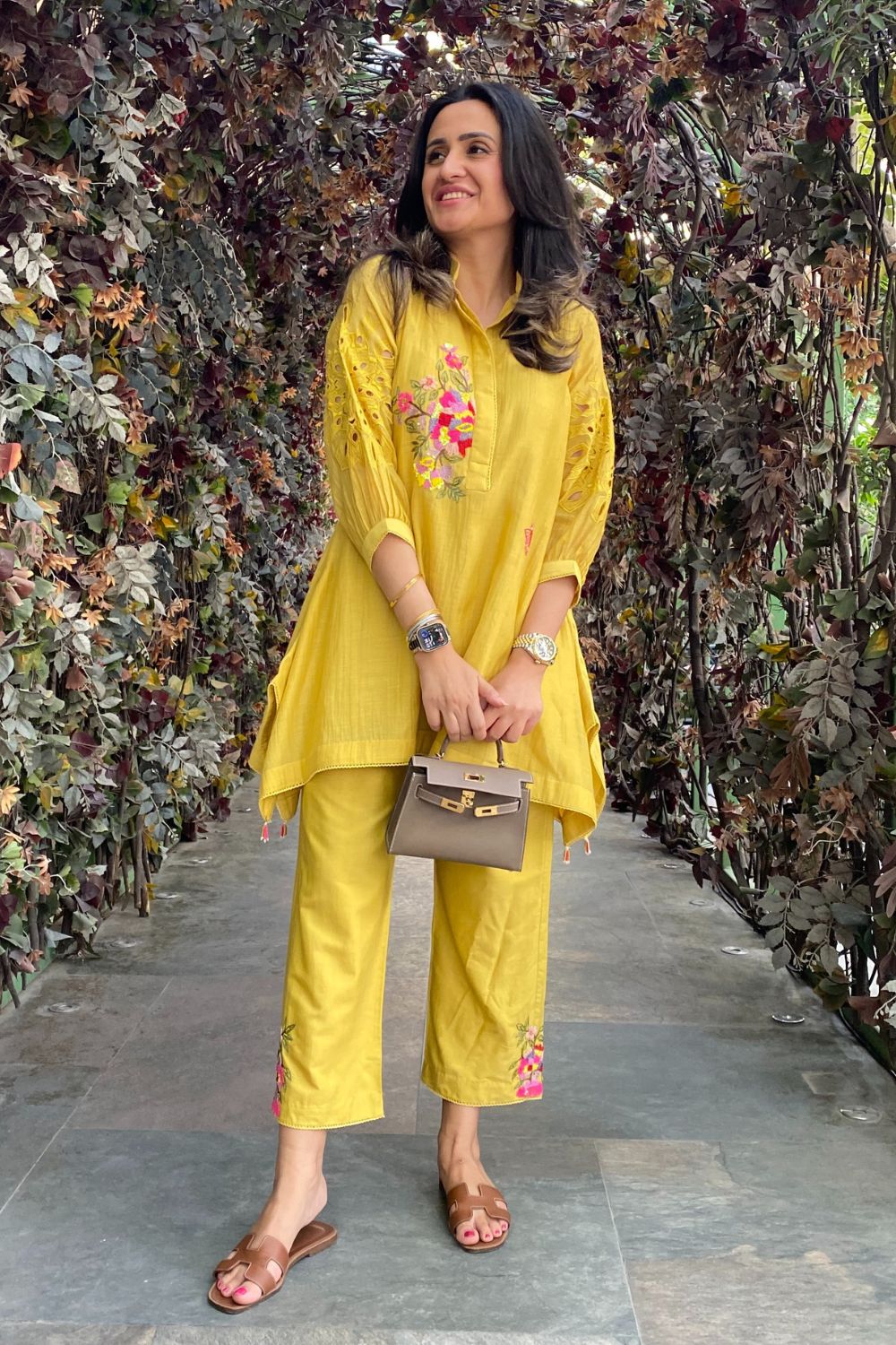 Mitali Wadhwa In Our Amal Side Drop Mustard Co-ord Set