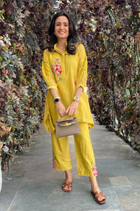 Mitali Wadhwa In Our Amal Side Drop Mustard Co-ord Set