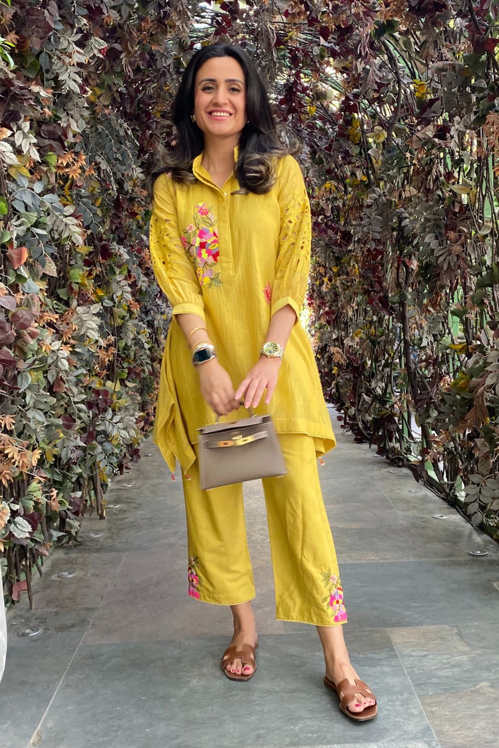 Mitali Wadhwa In Our Amal Side Drop Mustard Co-ord Set