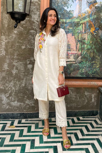 Mitali Wadhwa In Our Sama Button Down Ivory Co-ord Set